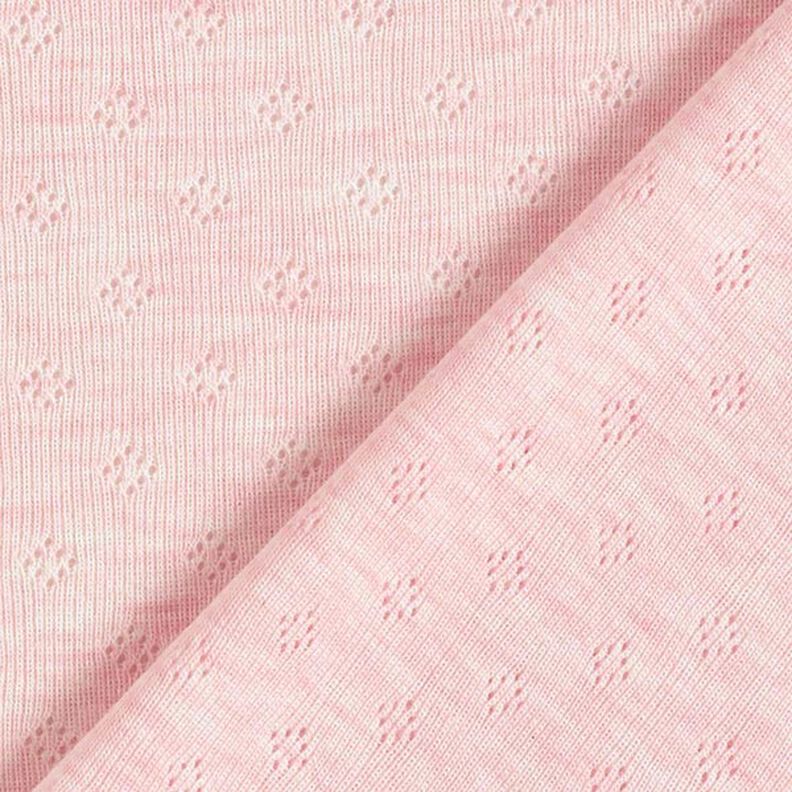 Jersey malha fina com padrão perfurado Melange – rosa-claro,  image number 4
