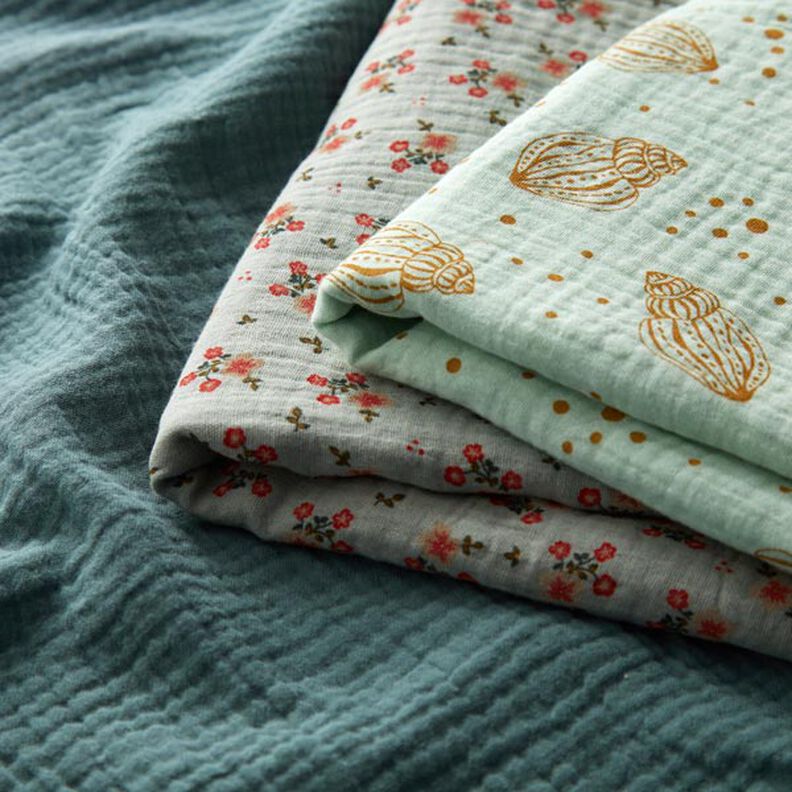 GOTS Musselina/ Tecido plissado duplo | Tula – verde amarelado,  image number 5