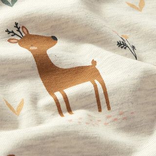 Jersey de algodão Animais da floresta felizes – natural/cinzento claro, 