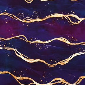 Jersey de algodão Mármore sonhador | Glitzerpüppi  – vermelho violeta médio/ouro velho, 