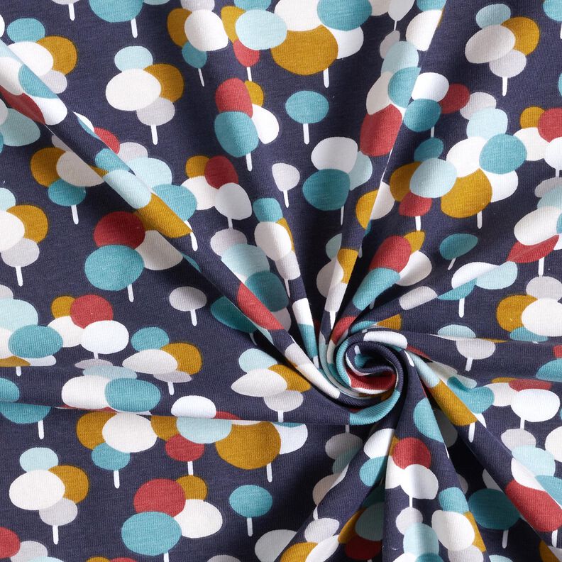 Jersey de algodão Árvores de sarapintas – azul-noite,  image number 3