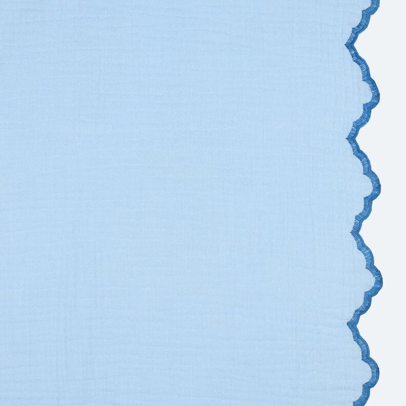 Musselina/ Tecido plissado duplo Rebordo recortado dupla face  | Poppy Fabrics – azul claro/azul,  image number 1