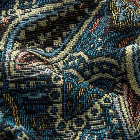 Tecido para decoração Gobelina Flores Mandala – preto/azul, 