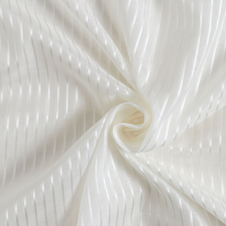 Voile Mistura de seda Riscas de cetim – branco,  image number 5