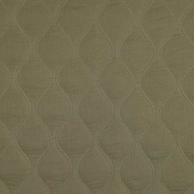 Tecido acolchoado Musselina Ondas – caqui-claro,  image number 1