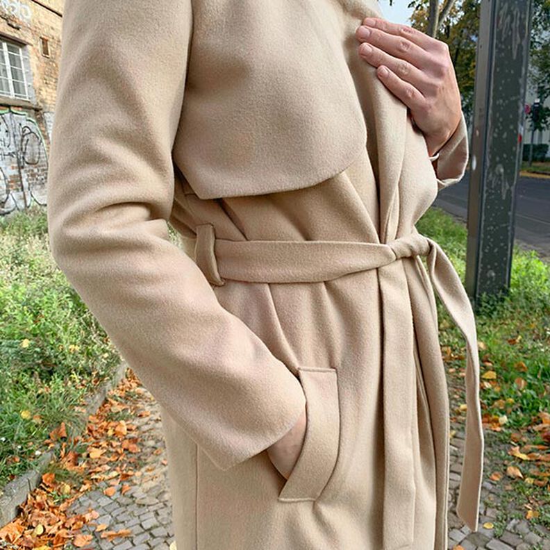 Tecido para sobretudos de poliéster reciclado – caju,  image number 7