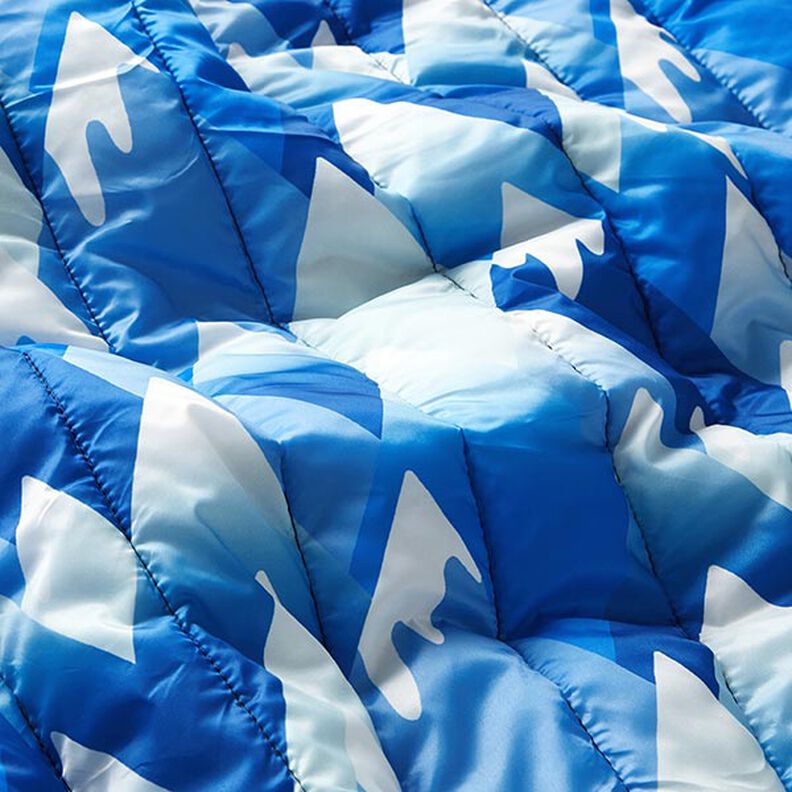 Tecido acolchoado Montanha – azul real/branco,  image number 2