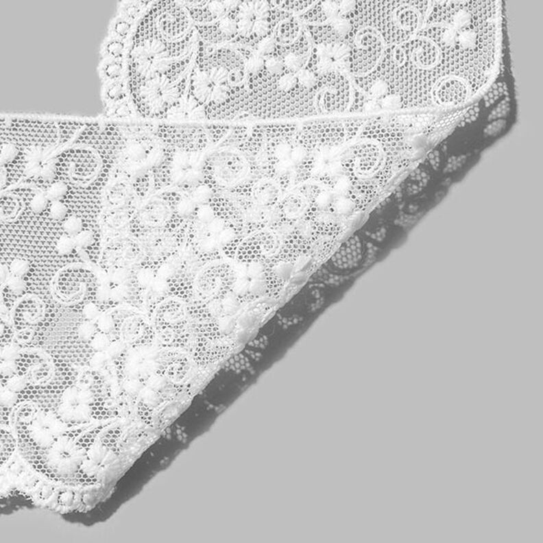 Renda de tule [75 mm] - branco,  image number 2