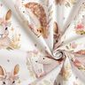 Popelina de algodão Lebre e ouriço num círculo de flores Impressão Digital – marfim,  thumbnail number 3