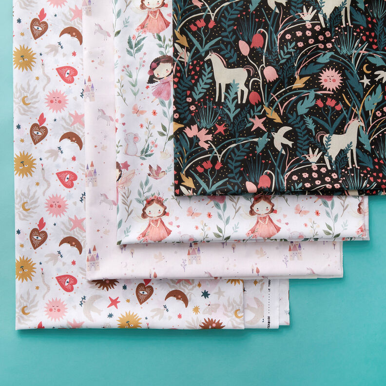 Popelina de algodão Fadas das flores Impressão Digital – marfim,  image number 6