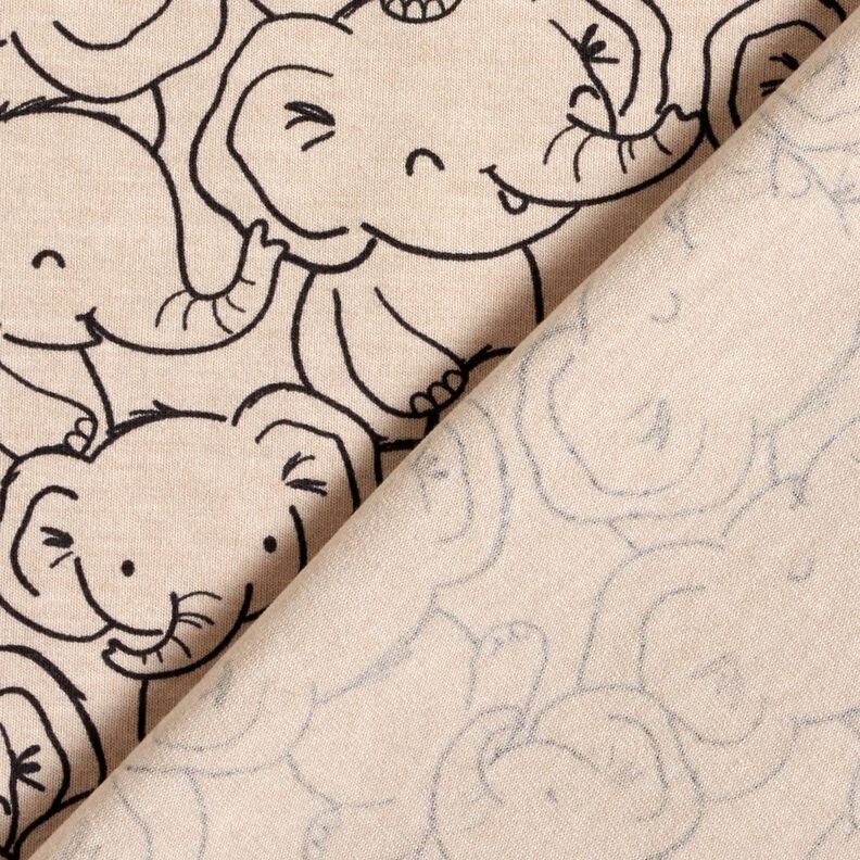 Mistura de algodão Jersey Tropel de elefantes – natural,  image number 4