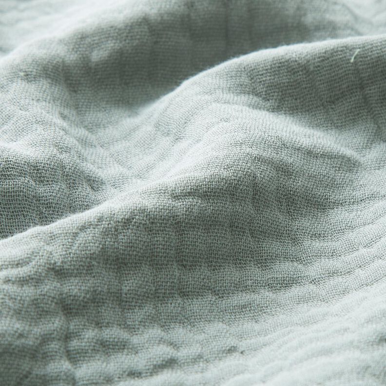 GOTS Musselina de algodão de três camadas – azul-pomba,  image number 3