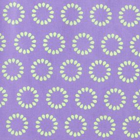Algodão revestido Círculos coloridos – lavanda/verde folhas de maio, 