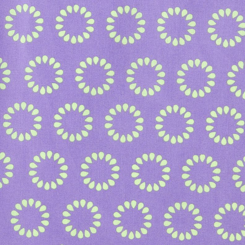 Algodão revestido Círculos coloridos – lavanda/verde folhas de maio,  image number 1