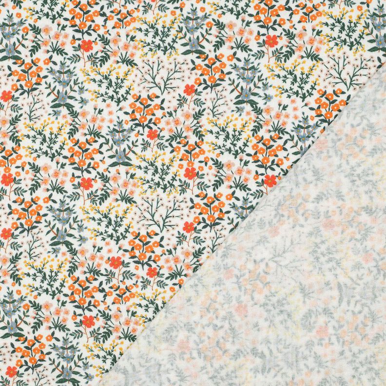 Musselina/ Tecido plissado duplo Prado de flores Impressão Digital | Poppy Fabrics – branco,  image number 4