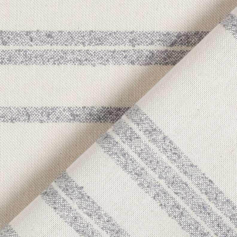 Tecido para decoração Meio linho Panamá Riscas entretecidas – azul aço/natural,  image number 5