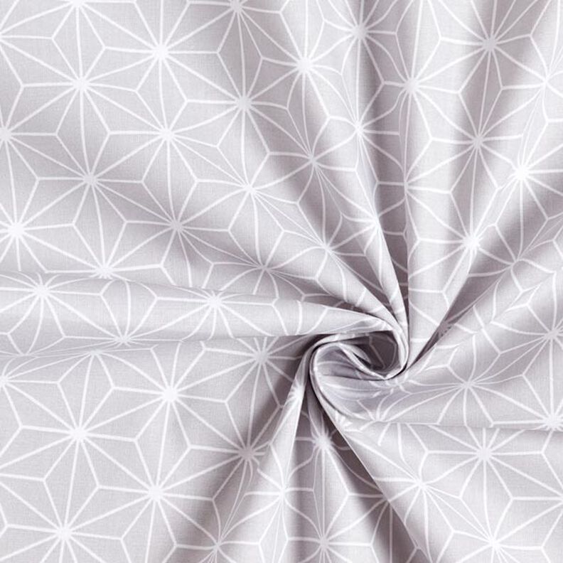 Tecido de algodão Cretone Estrelas japonesas Asanoha – cinzento,  image number 4