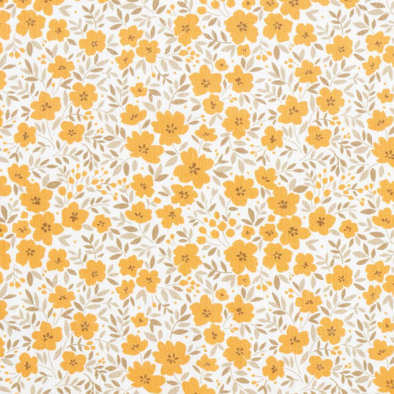 Tecido para decoração Cetim de algodão Mar floral – mostarda/branco,  image number 1