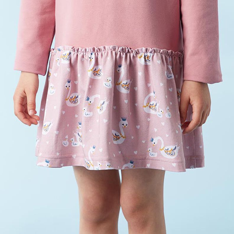 Terry francês simples liso – rosa-velho escuro,  image number 7