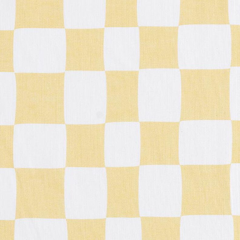 Tecido de algodão Cretone Xadrez abstrato – branco/amarelo-baunilha,  image number 1