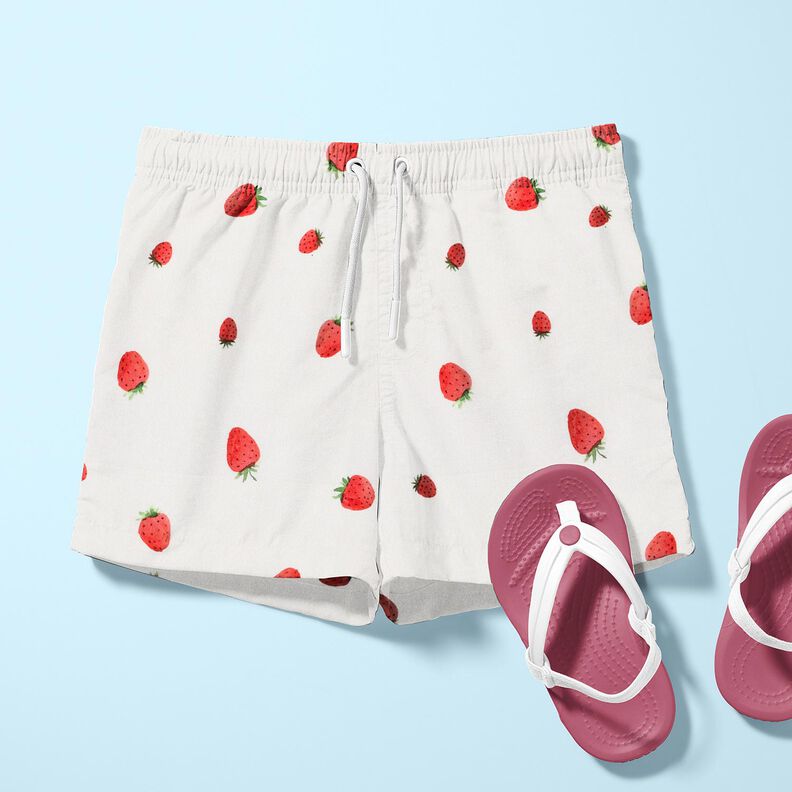 GOTS Jersey de algod&atilde;o Aguarela Morangos Impress&atilde;o Digital &ndash; marfim,  image number 6