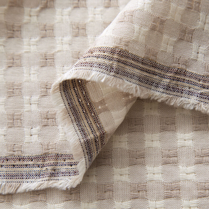 Tecido de algodão Textura xadrez – branco/caju,  image number 3