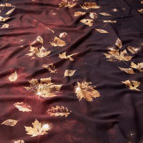 French Terry Outono dourado | Glitzerpüppi – bordeaux/dourado, 