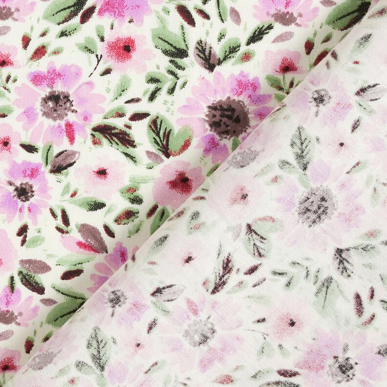 Popelina de algodão Mar de flores – púrpura média/branco,  image number 4