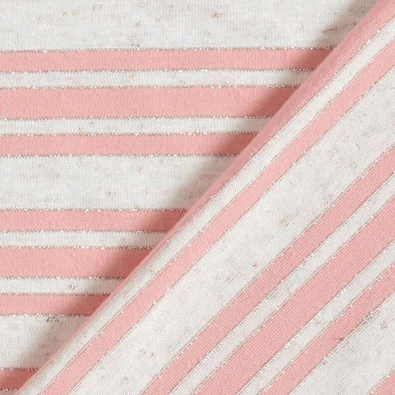 Jersey de viscose Riscas brilhantes irregulares – branco sujo/rosé,  image number 4