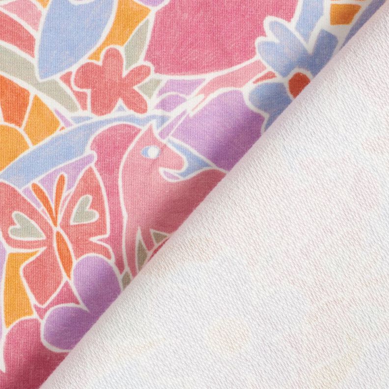 French Terry Sweat de verão Mundo unicórnio e arco-íris Impressão Digital | by Poppy – uvas,  image number 4