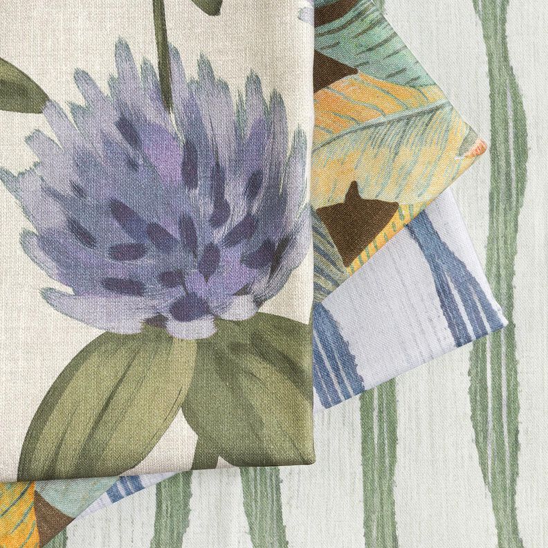 Tecido para decoração Meio linho Panamá Folhas de bananeira – cobre/caqui,  image number 5