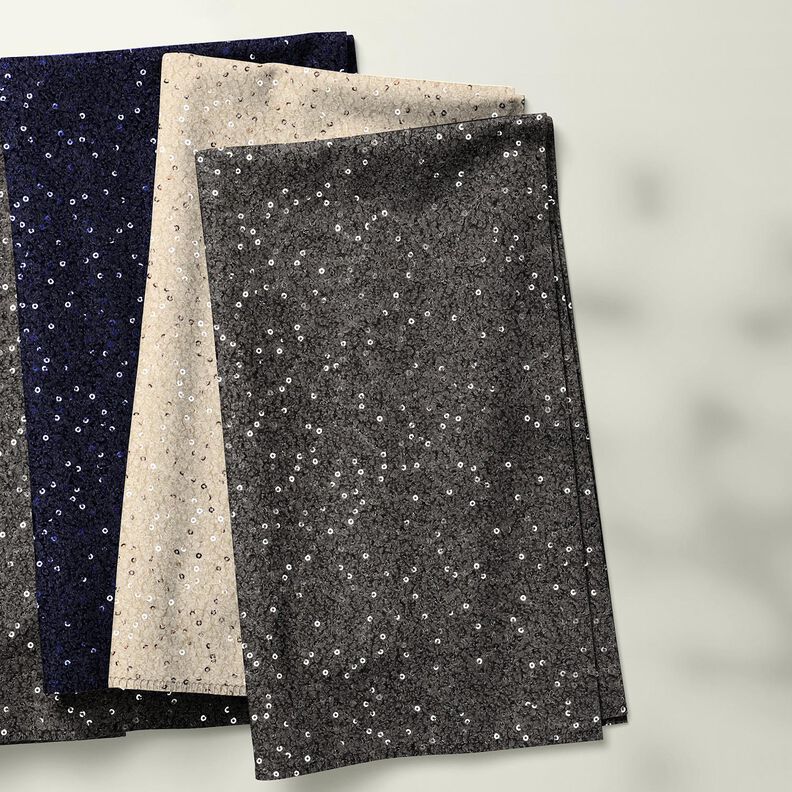 Malha Bouclé Lantejoulas Liso | Poppy Fabrics – cinzento,  image number 6