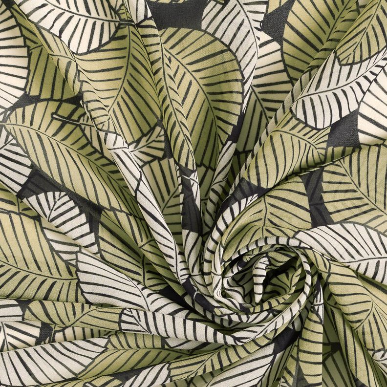 Chiffon Folhas de palmeira – preto/caju,  image number 3