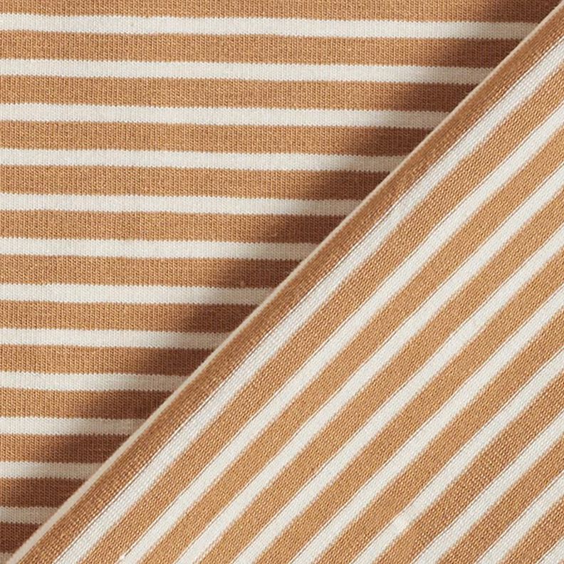 Jersey de algodão Riscas estreitas – creme/canela,  image number 4