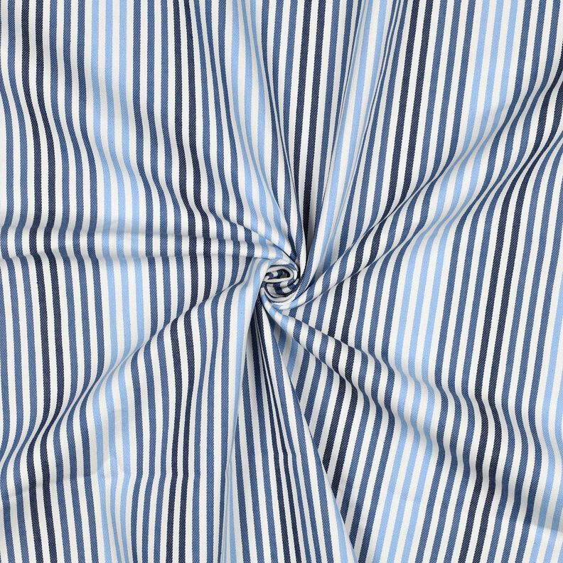 Denim Mistura de algodão riscas | Poppy Fabrics – azul ganga/branco sujo,  image number 3