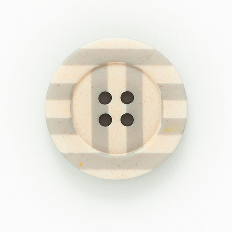 Botão Riscas 4 furos  – cinza claro/damasco,  image number 1