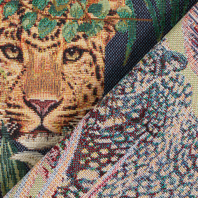 Tecido para decoração Gobelina Leopardos na selva – azul/verde,  image number 5