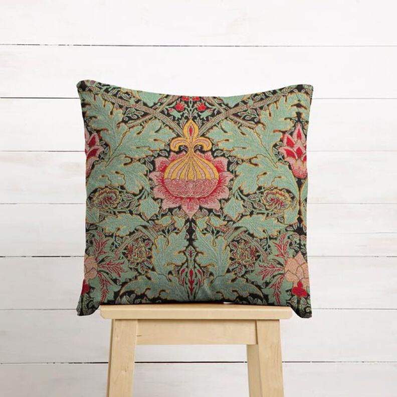 Tecido para decoração Gobelina ornamento floral grande – verde escuro/verde claro,  image number 6