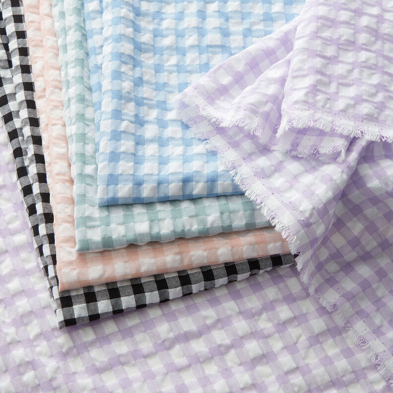 Anarruga Xadrez Vichy grande &ndash; branco/azul claro,  image number 5