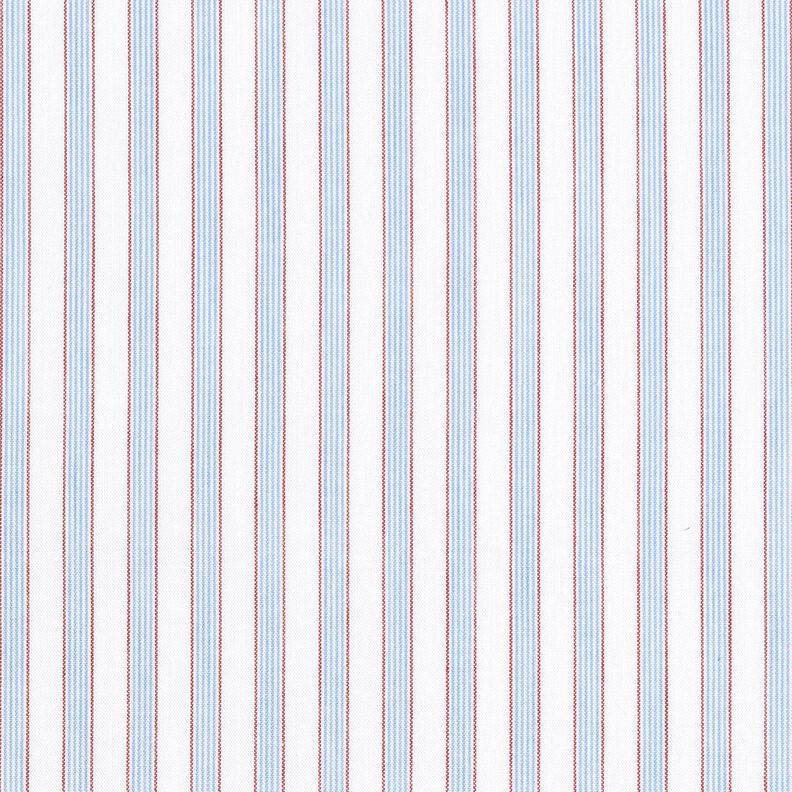 Tecido de algodão Riscas bicolores – branco/azul claro,  image number 1