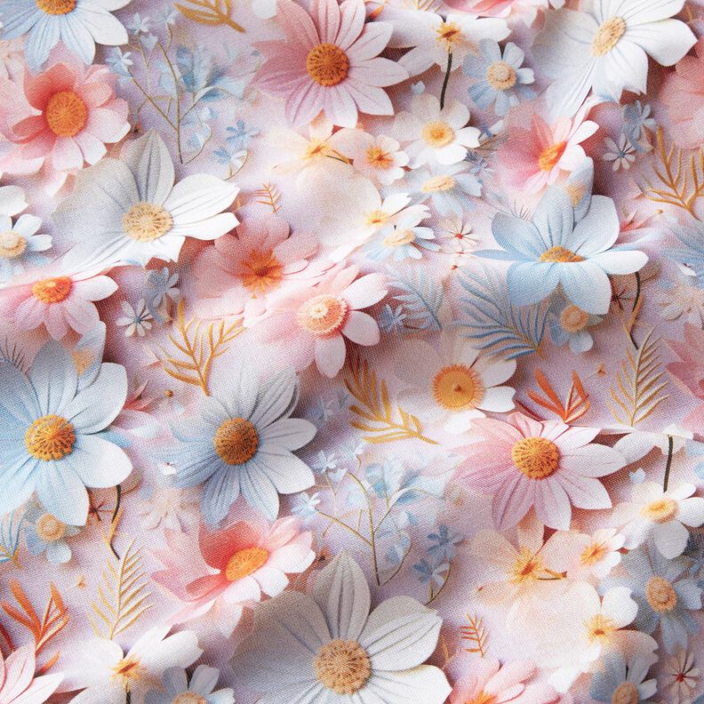 Popelina de algodão Flores de papel Impressão Digital – rosa-velho claro,  image number 2