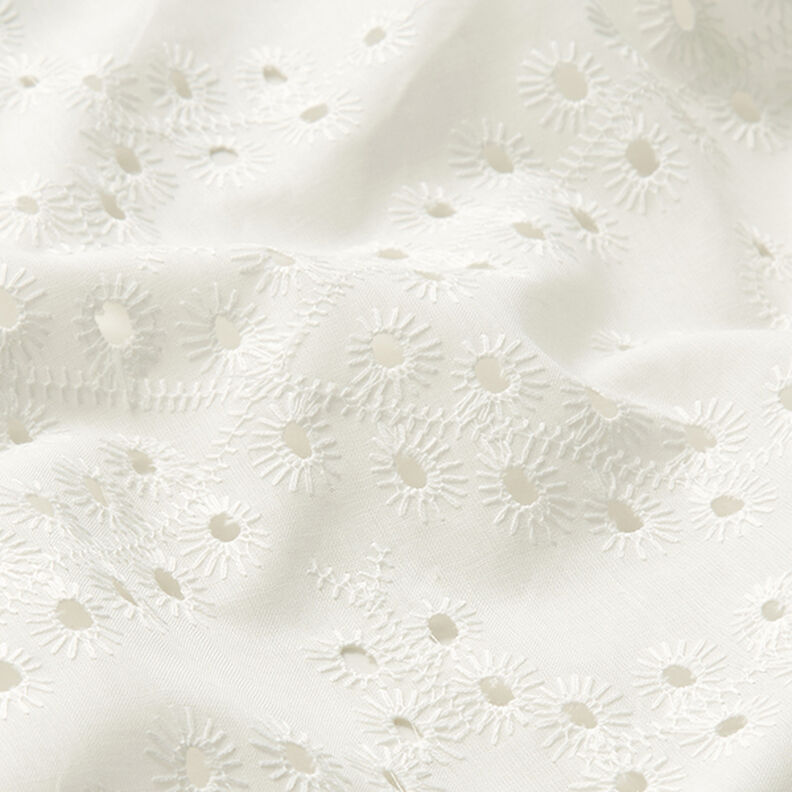 Tecido de algodão Bordado inglês Gotas – branco,  image number 2