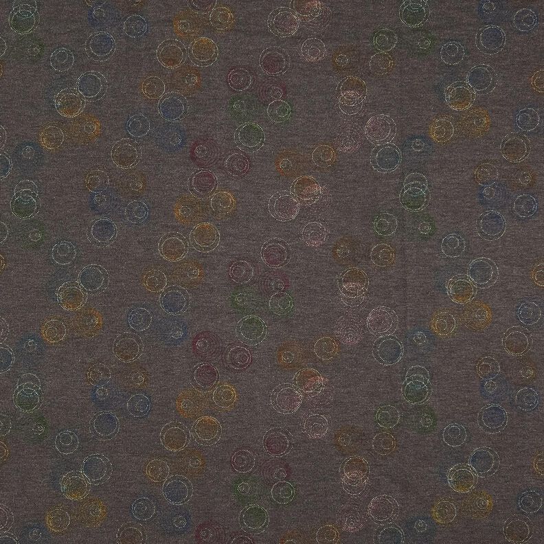 Jersey de viscose Círculos coloridos – pedra cinzento,  image number 1