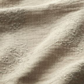 Musselina/ Tecido plissado duplo Gavinha floral Tom sobre tom – cinzento-seda, 