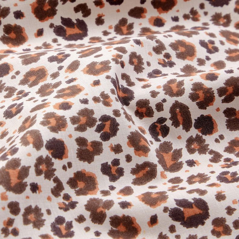 Tecido de algodão Cretone Grandes manchas de leopardo – castanho médio/bege claro,  image number 2