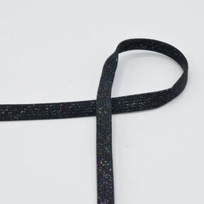 Cordão plano Camisola com capuz Lurex [8 mm] – preto/ouro metálico, 