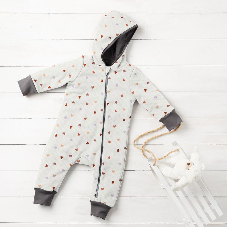 Dupla face Jersey Corações coloridos – marfim,  image number 5