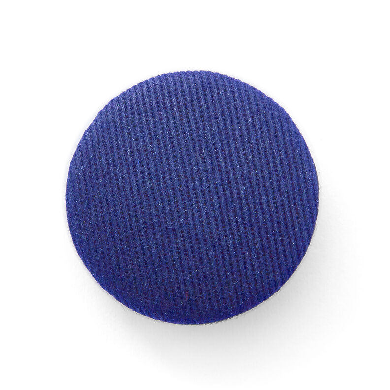 Botão forrado, Sarja de algodão – azul real,  image number 1