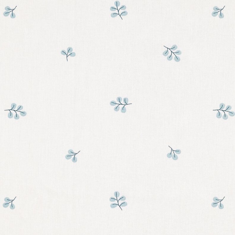 Popelina de algodão Ramos e folhas de tília – branco/eucalipto,  image number 1