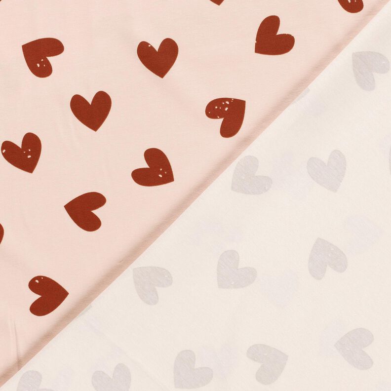 Jersey de algodão Corações grandes – rosé/rosa-velho escuro,  image number 4